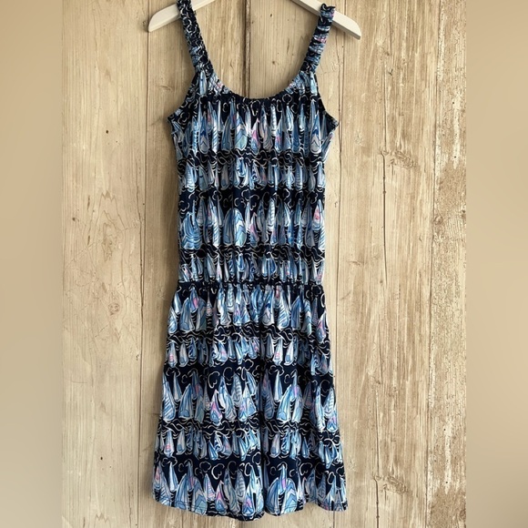 NWT Lilly Pulitzer Loro Romper Low Tide Navy Sails and Stripes size XXS - Picture 2 of 7